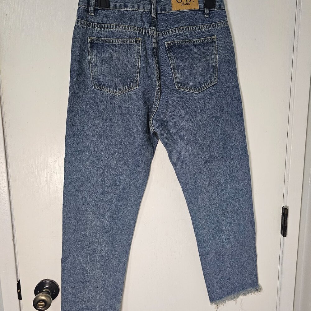 NEW Y2K Fashion G.D. Jeans High Rise Ankle Pants with Hello Kitty Patch Size 28 - Picture 3 of 9